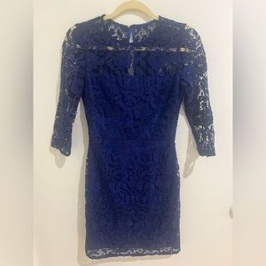 J.Crew Indigo blue lace cocktail dress